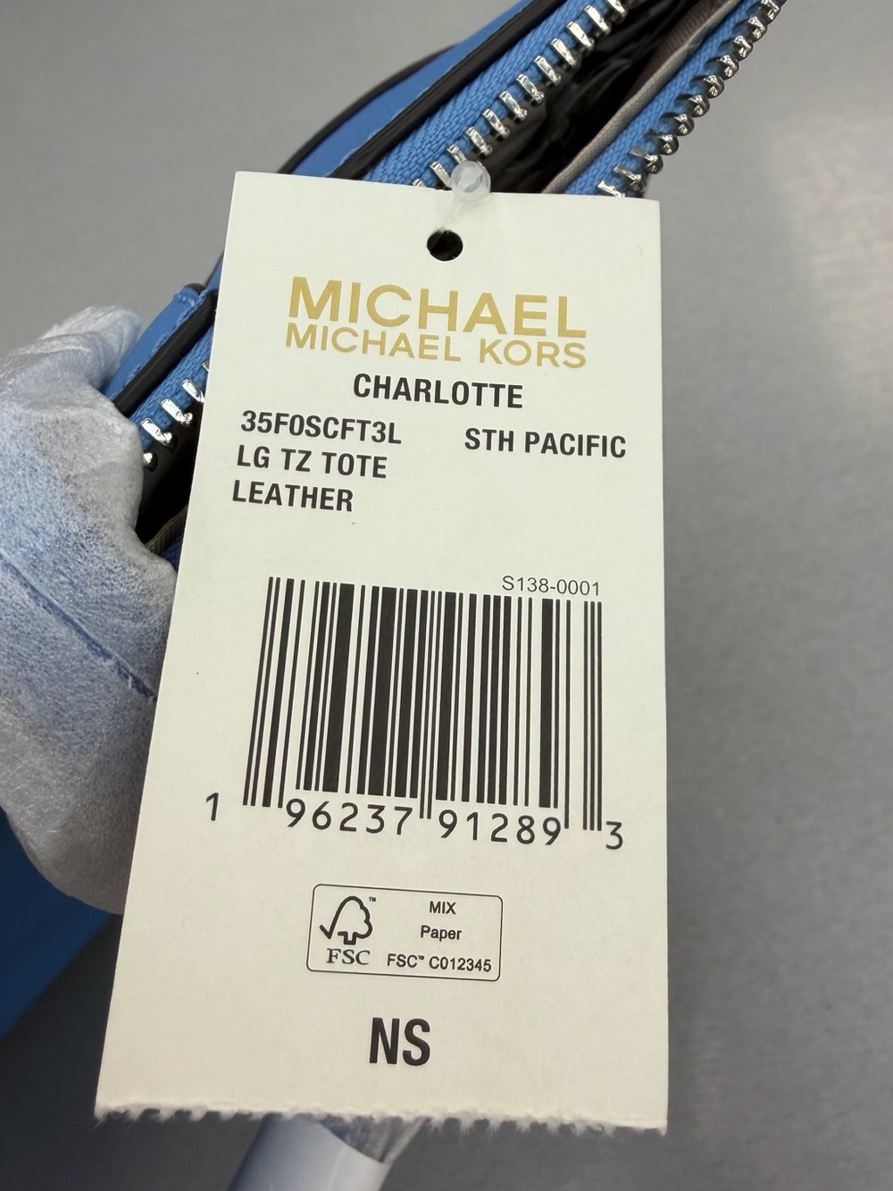 Michael Kors Blue Saffiano Shoulder Bag - Picture 5 of 8